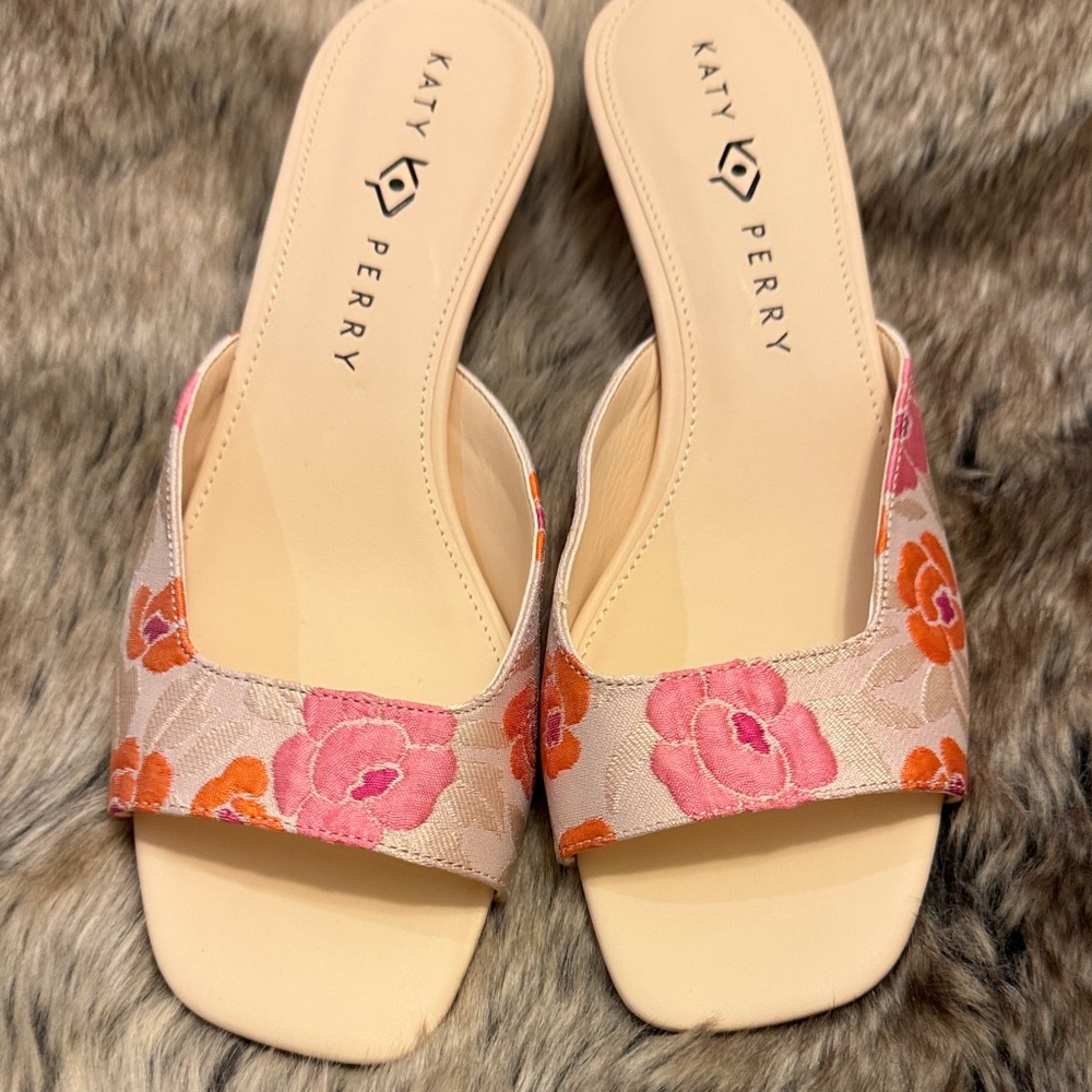Katy Perry Collections Floral Mules - Pink and Orange
